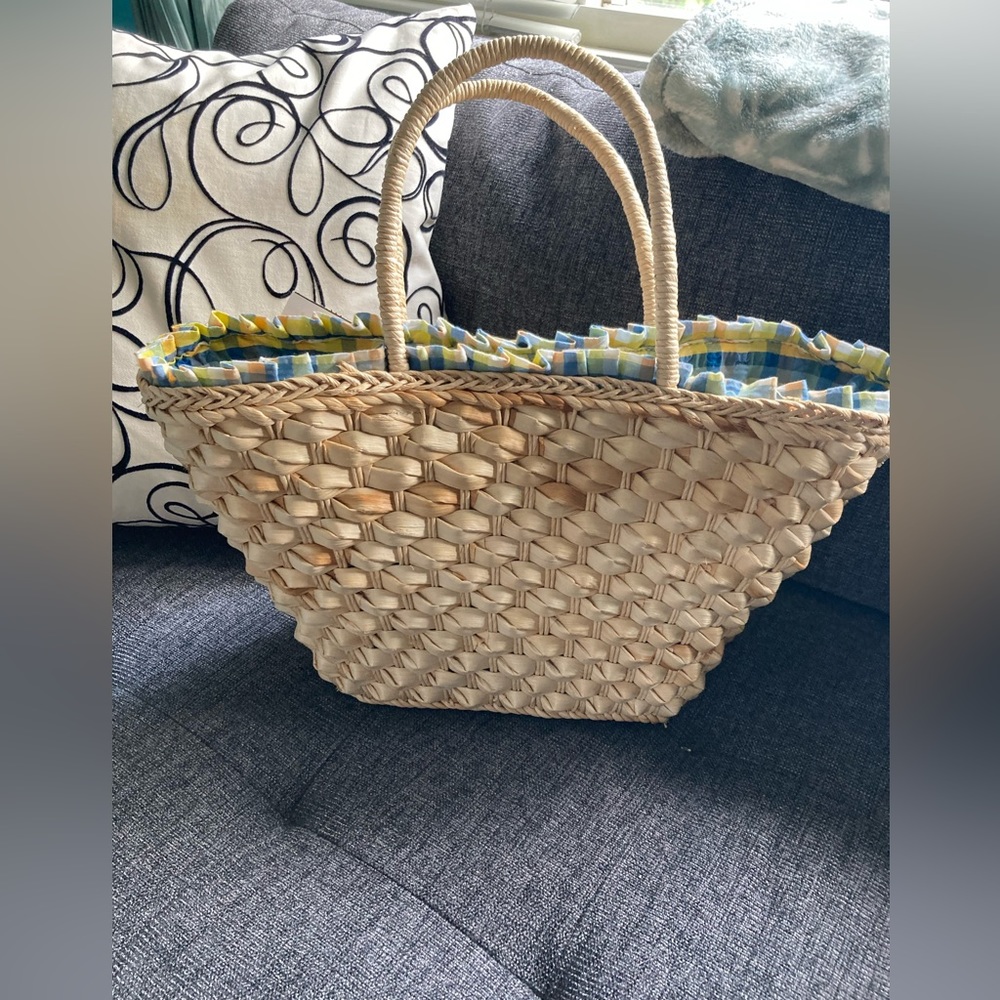 Sondra Roberts squared straw bag